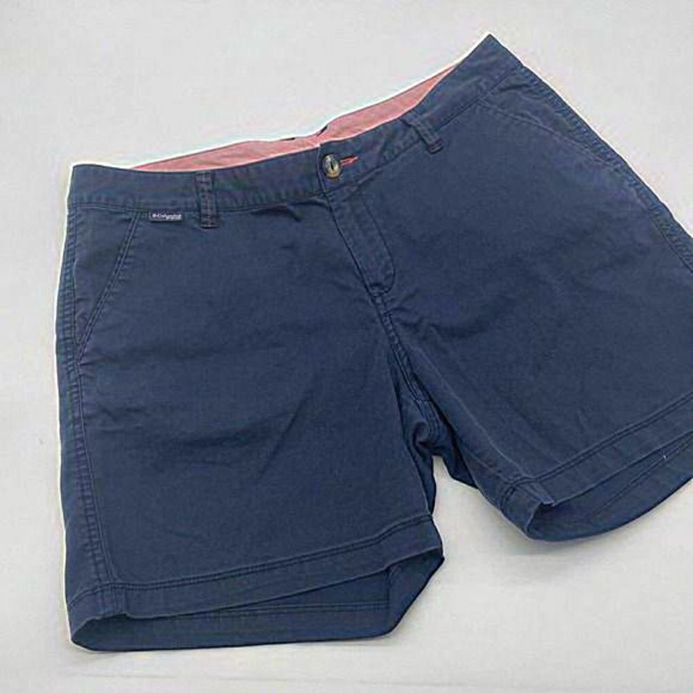 Columbia Women's PFG Fishing‎ Shorts Navy Pink 6" Pockets Size 12 High Rise